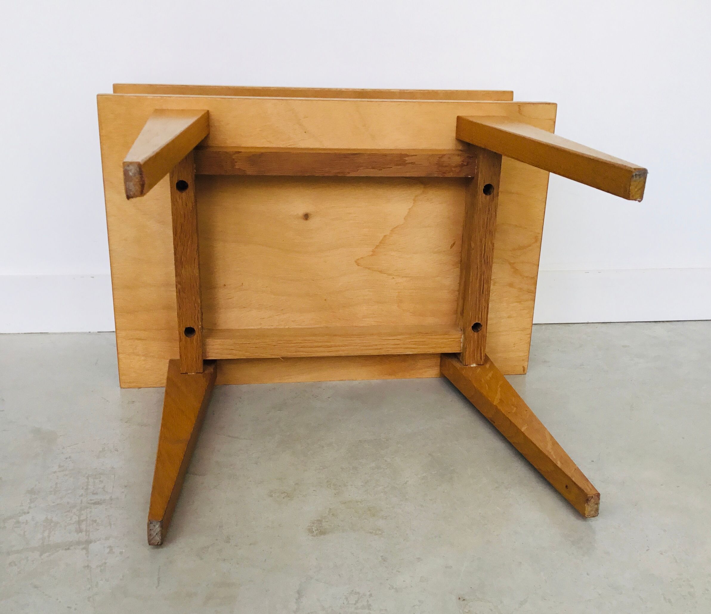 Vintage light wood and rattan bedside - 1960