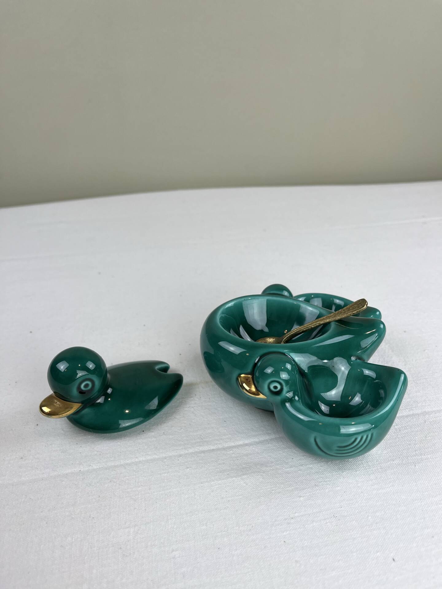 Antique zoomorphic condiment service