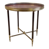 Solid brass coffee table and solid wood 60s/70s