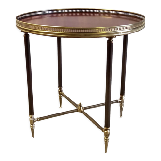 Solid brass coffee table and solid wood 60s/70s