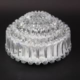 Round textured glass ceiling light by Limburg, Germany, 1970s.