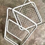 2 white metal "Ted Ned" folding chairs by Niels Gammelgaard for IKEA, 1980s
