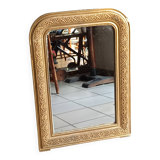 miroir ancien en bois et stuc doré