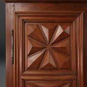 Early 17th Century French Louis XIII Oak Wardrobe with Geometric Carving