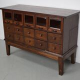 Antique German Oak Haberdashery Shop Cabinet, 1920/30s