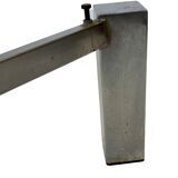 Vintage Square coffee table with slat stone top and chromed steel base - 1960s