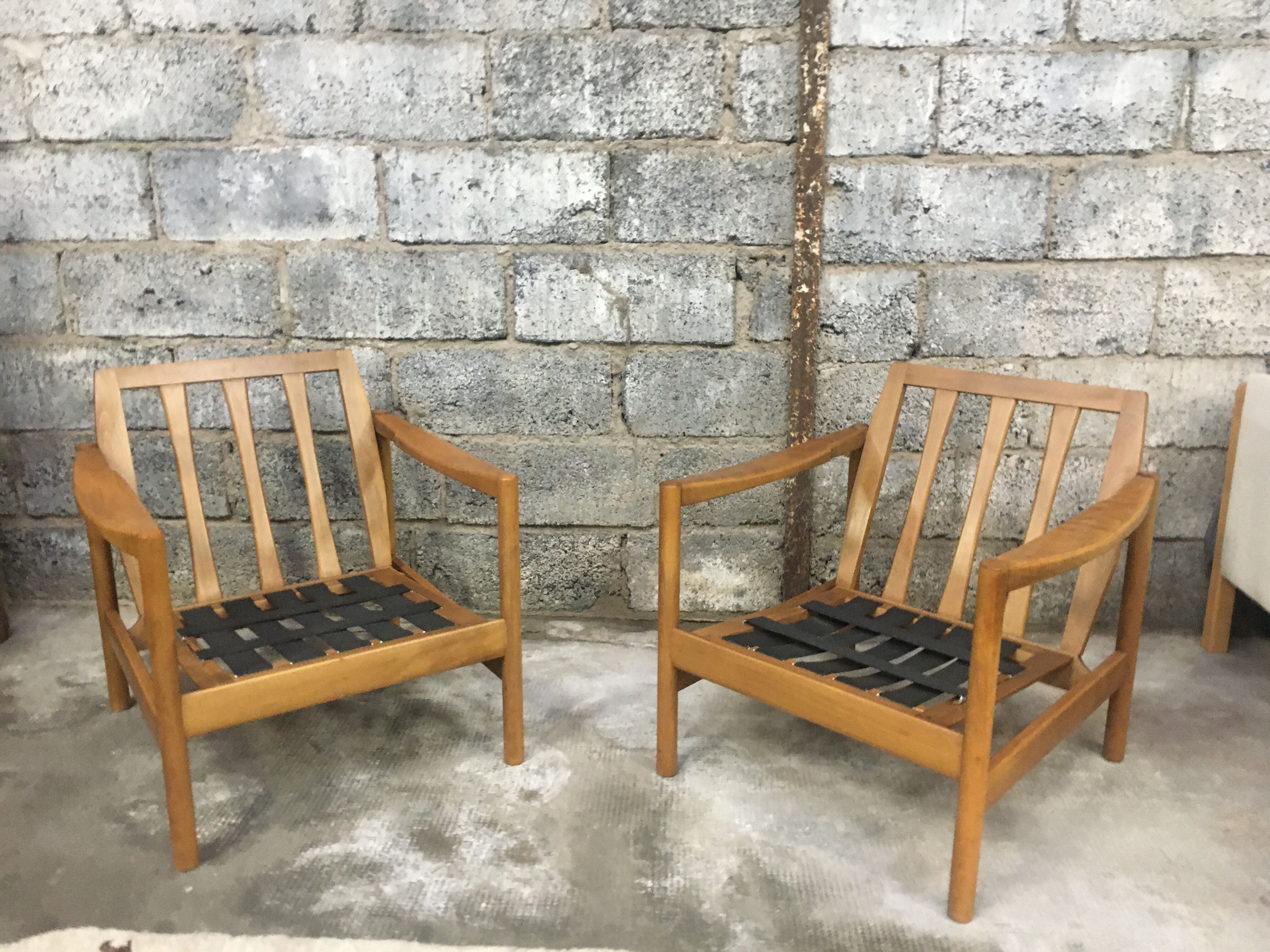 Pair of Scandinavian armchair fabric tiles