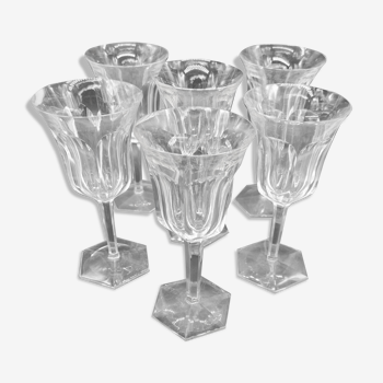 Series of 6 baccarat model malmaison crystal glasses