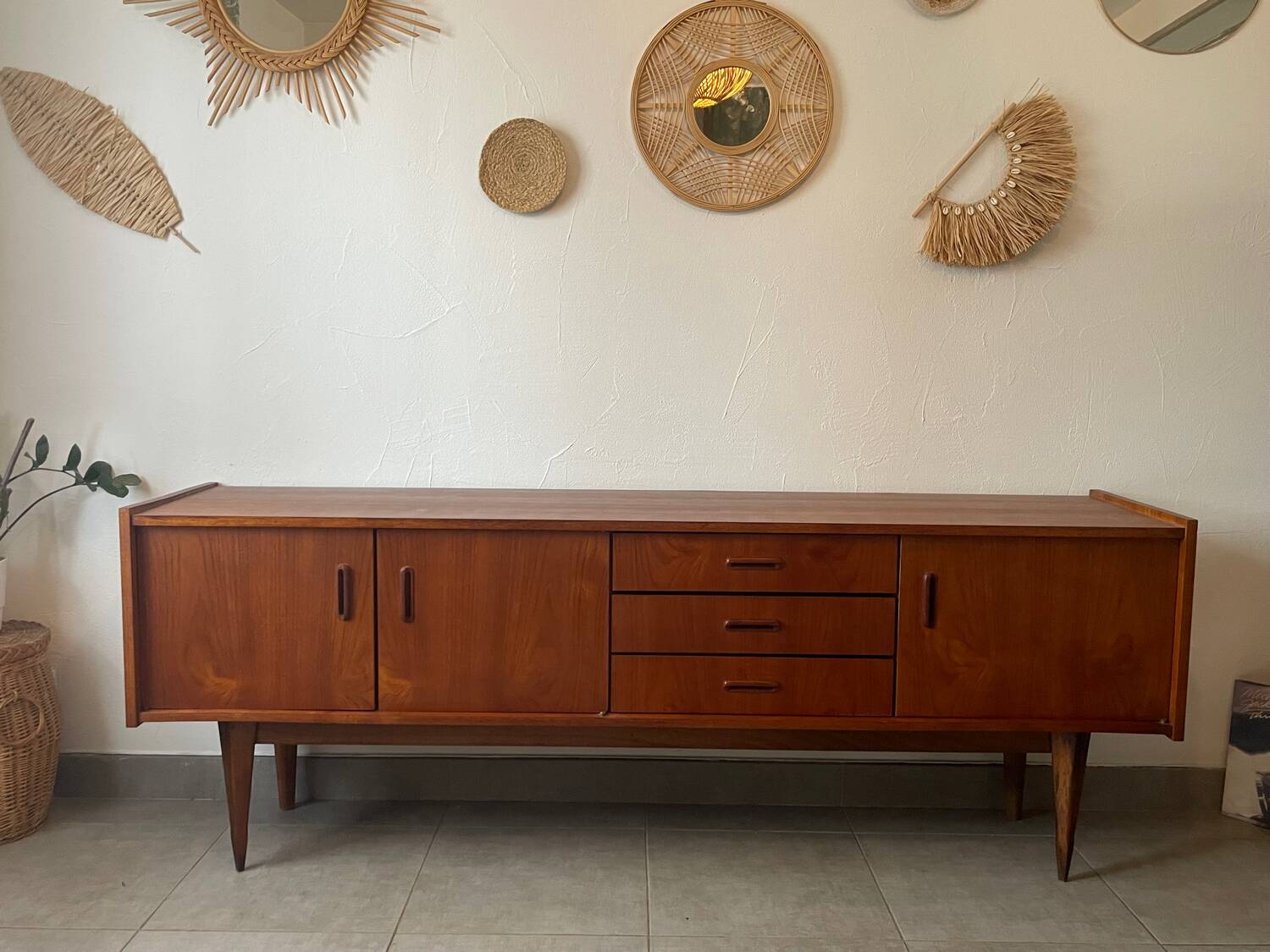 Very beautiful vintage Scandinavian teak sideboard