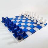 1970s Chess Set in Hand Carved Alabaster of Volterra.