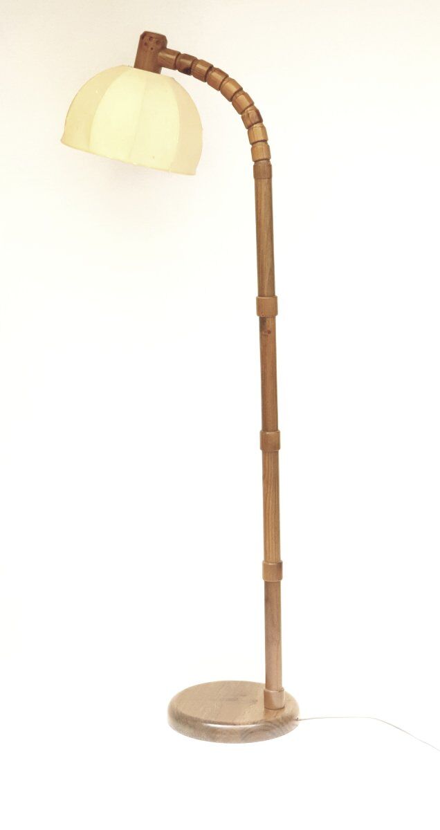 Solid wood floor lamp Solbackens Svaveri Sweden 1970s