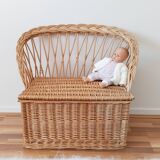 Rattan storage bench, toy box, laundry box
