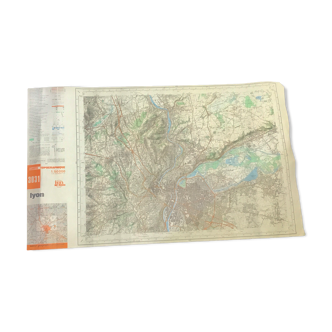 Lyon topographic geography map IGN 1980