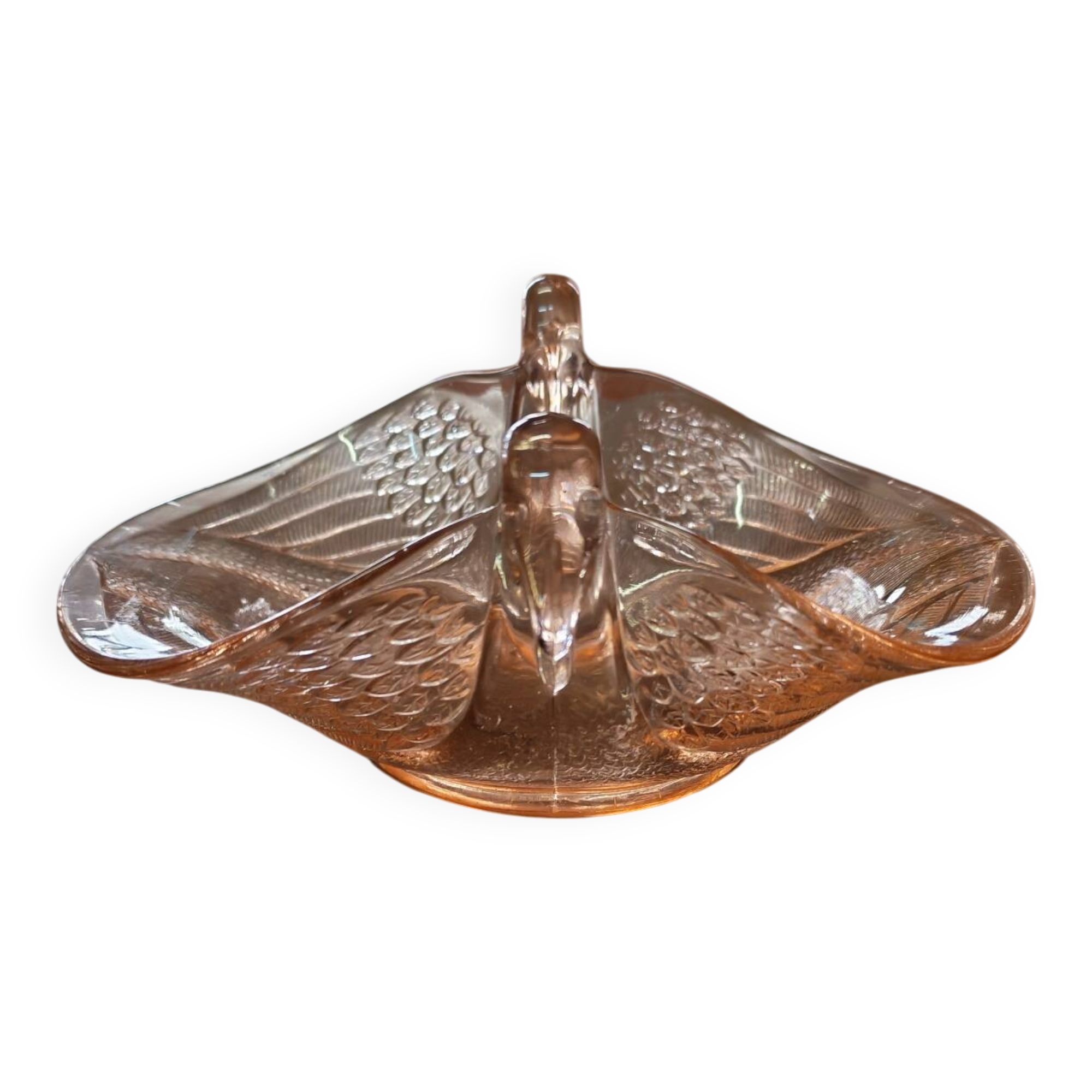 Cup with two swans Fenton Art Glass Art Deco