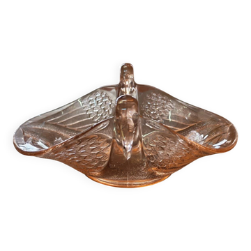 Coupe aux deux cygnes Fenton Art Glass Art Déco