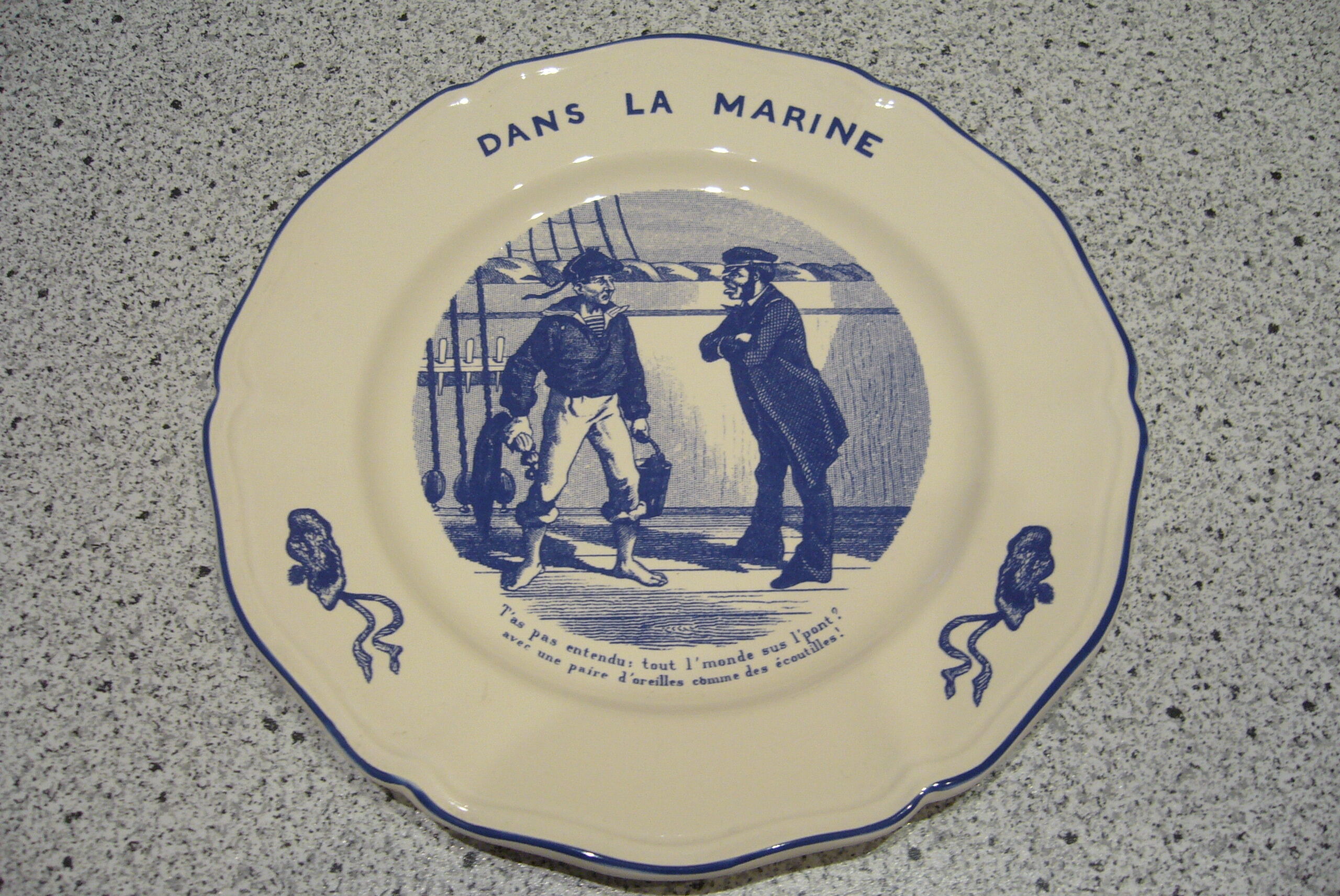 6 dessert plates Lunéville marine theme