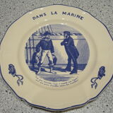 6 assiettes à dessert Lunéville thème marin