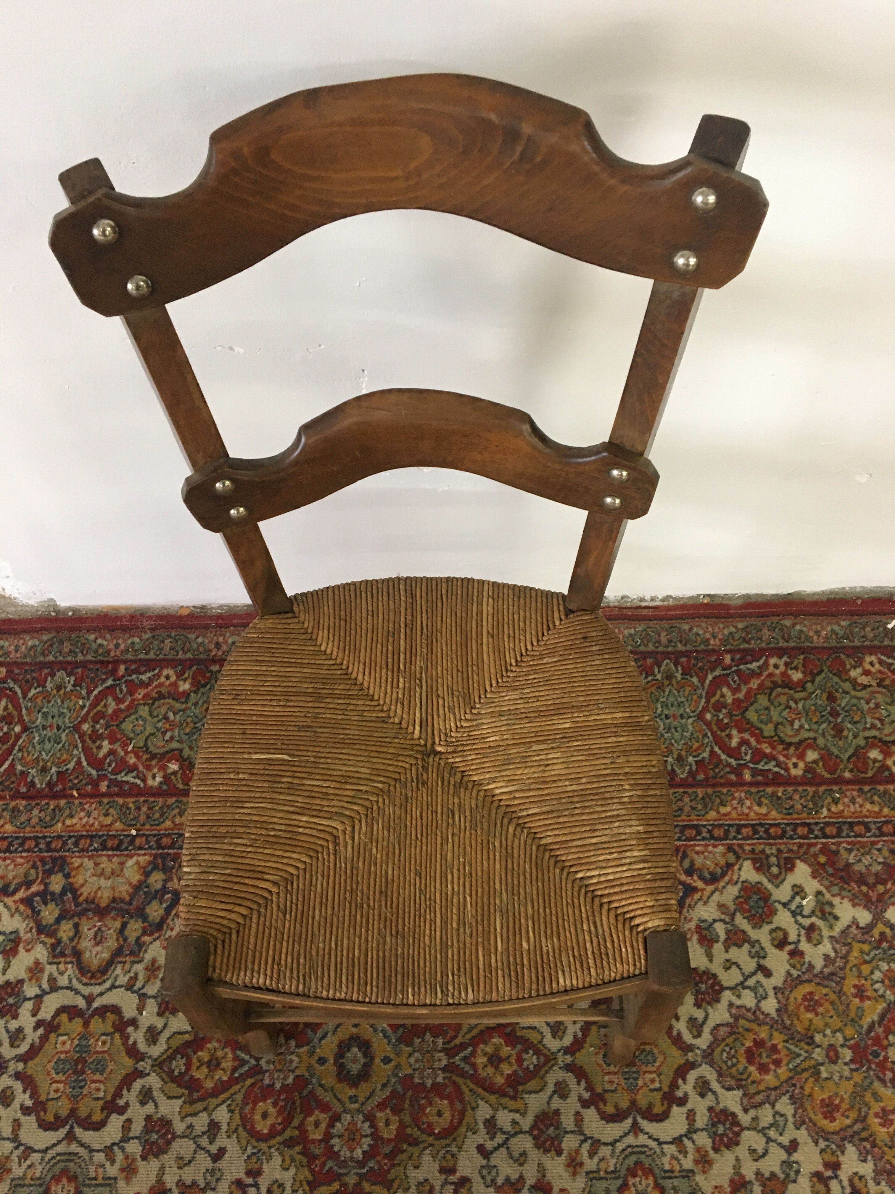 Old wood and straw chair