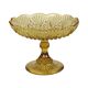 Art Deco Amber Depression Glass Tall Fruit Bowl 17cm