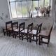Set of 4 Savoyard pine folk art chairs from the 1950s.