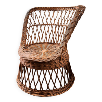 Old Emmanuelle Style Rattan Armchair Late 19th Century