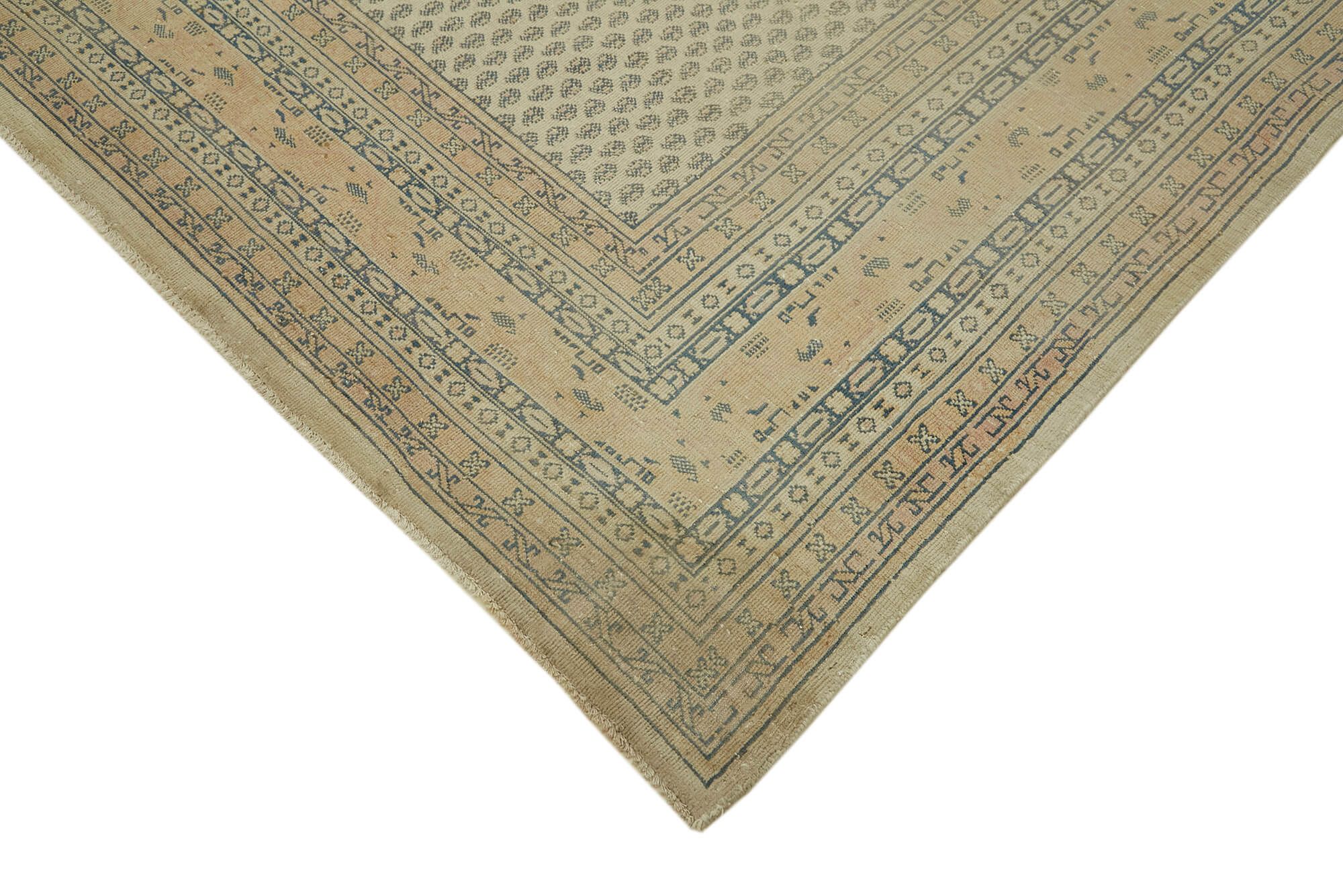 Handmade oriental contemporary 1980s 285 cm x 370 cm beige wool carpet
