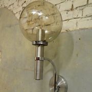 chrome & smoked glass wall light, 1970