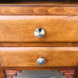 Art Deco bedside, 2 drawers in walnut Circa 40 /50