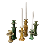 Tamegroute candlestick candlestick green glazed ceramic S H15 cm