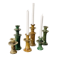 Tamegroute candlestick candlestick green glazed ceramic S H15 cm