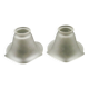 Set of 2 French Mid-Century Frilled White Glass Chandelier Shades