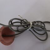 Two lamps/ pendant lamps in recycled cardboard, pink and green, seletti