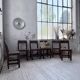 Set of 4 Savoyard pine folk art chairs from the 1950s.