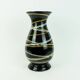 Vase ouest-allemand des années 1950, modèle scheurich 215-33, décor à rayures, fond noir