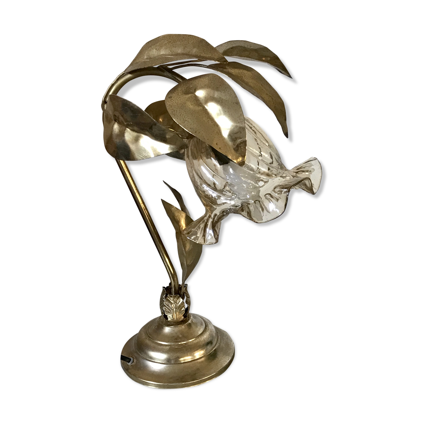 Lamp golden leaves 70s