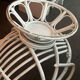 Vintage armchair in white lacquered rattan