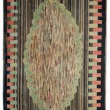 Old American Carpet Hooked handmade 149cm x 231cm 1880s, 1B511