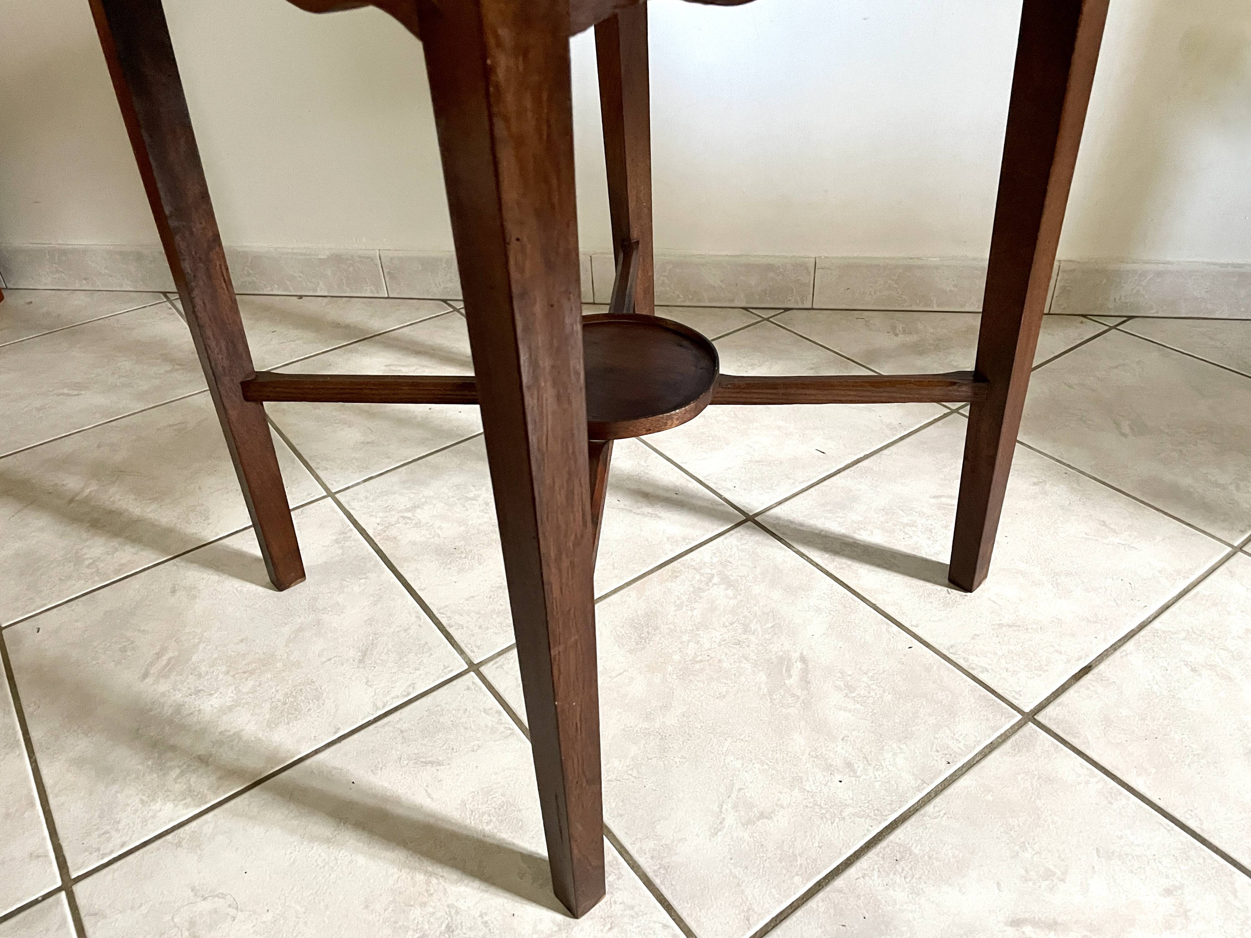 Square mahogany side table, 1970s