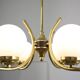 Mid-Century Italian Brass and Opaline Chandelier