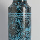 Black and Turquoise Ceramic Table Lamp by Avino Bagni, Italy, 1960s