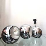 Three chrome metal eyeball spotlights 1970