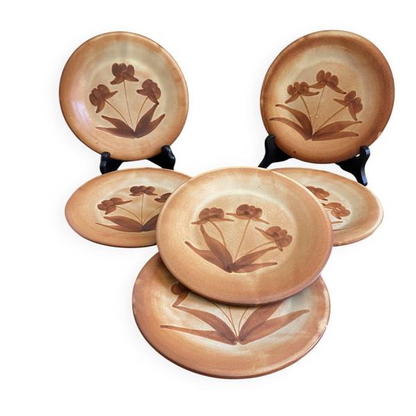 Assiettes à dessert en grès