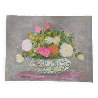 The Flower Cup original hand-signed lithograph Gilles Gorriti