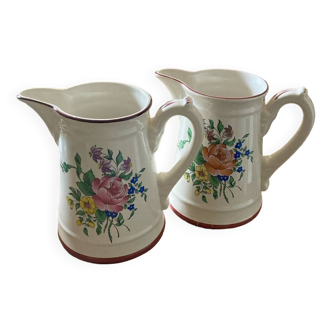 Set of two luneville pitchers