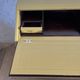 Petit bureau secrétaire style Louis XVI jaune moutarde