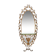 Entryway Mirror and Brass and Glass Console by Pierluigi Colli with Floral Frame