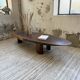 Table basse années 50 plateau bois exotique XXL