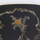 Grande table basse 1960' décor rococo & pieds compas