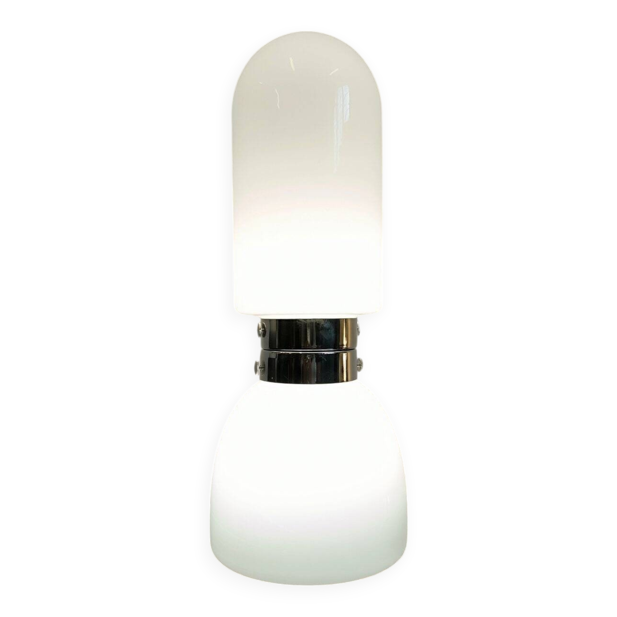 Lampada Birillo in vetro Opalino di Manifattura Di Murano, anni '