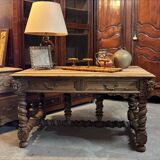 19th century desk in natural solid walnut.